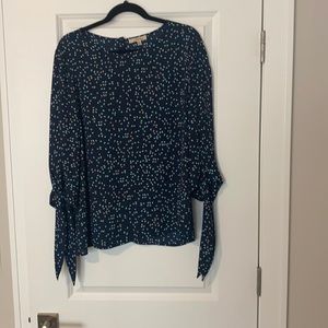 Serein women’s chiffon top navy print size XL